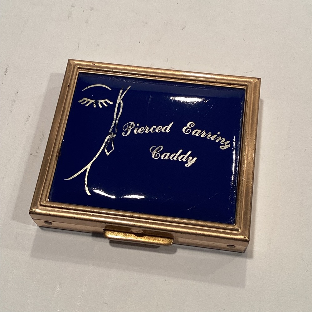 Unk Gold and Blue Pierced Earring Caddy